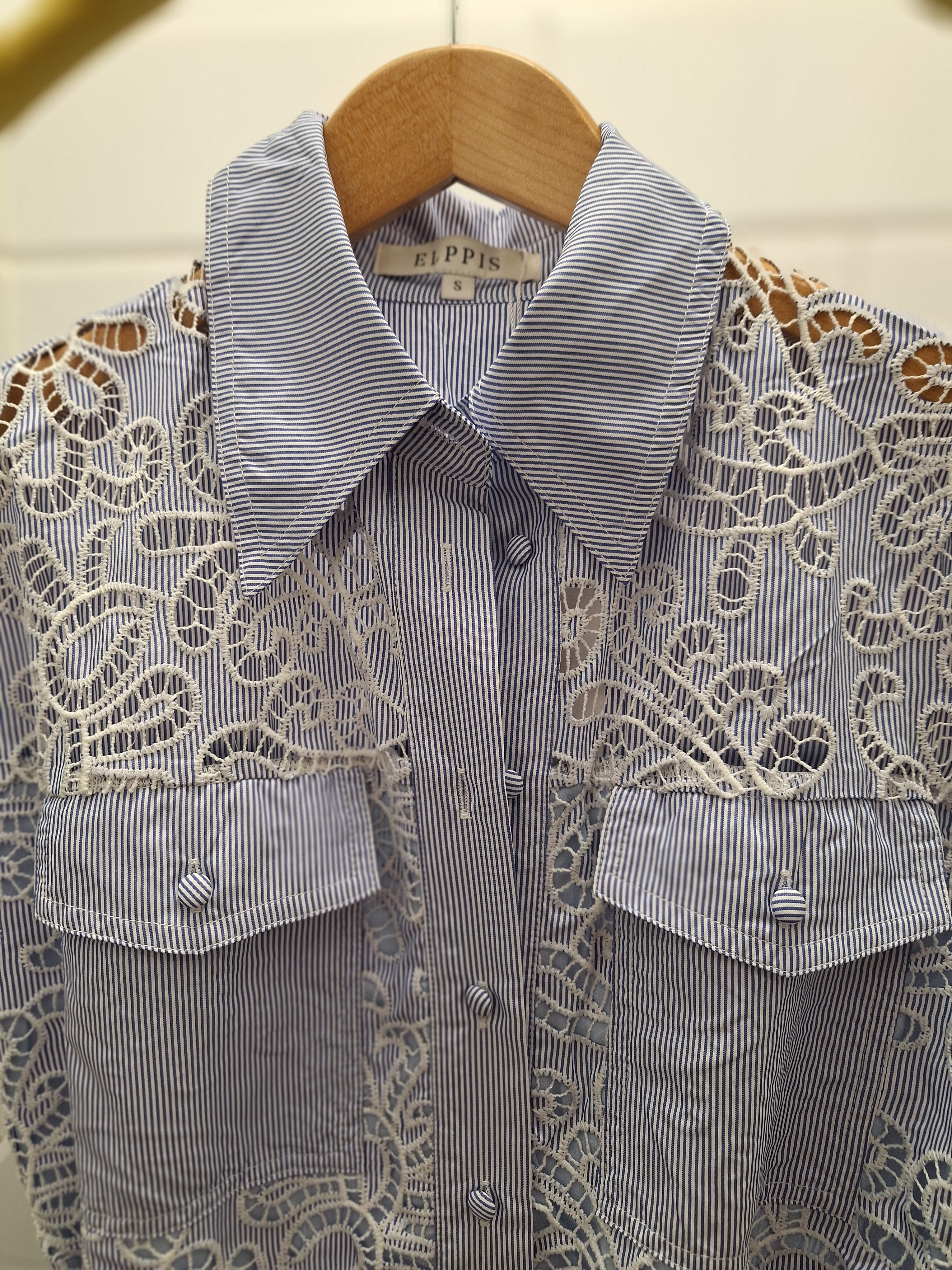 STRIPED GUIPURE LACE JUMPSUIT