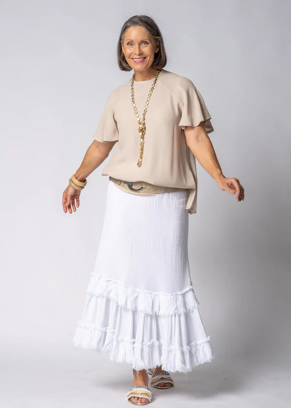 BRONTIA TOP IN LATTE