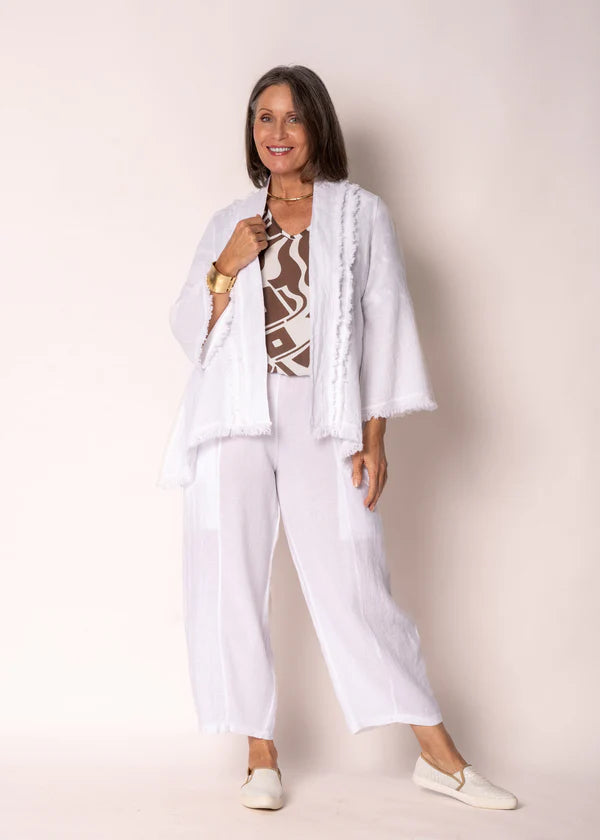 SINEAD LINEN JACKET IN WHITE
