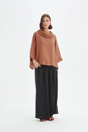 FUNNEL NECK BOXY TOP