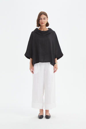 FUNNEL NECK BOXY TOP