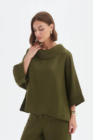 FUNNEL NECK BOXY TOP