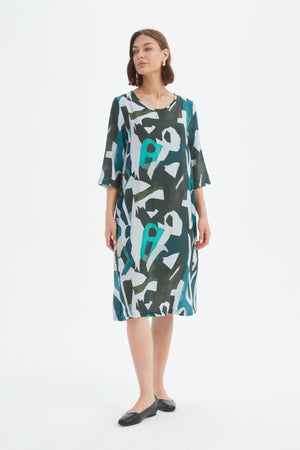 CURVE SEAM PRINT DRESS