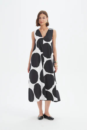 INVERTED PLEAT POPLIN DRESS