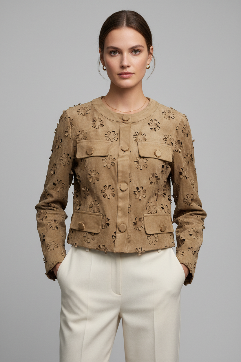 CAMEL SUEDE JACKET