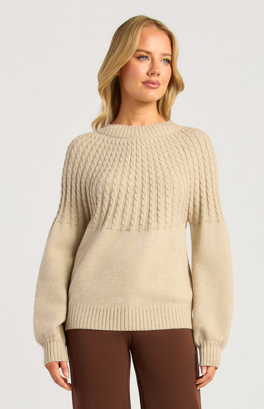GRADIENT CABLE TEXTURE KNIT