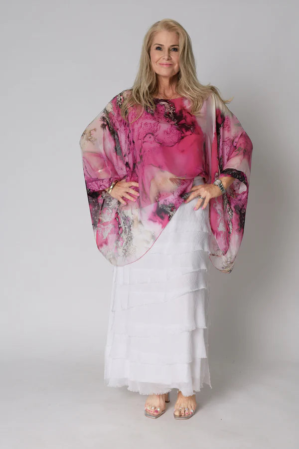 KESSIA SILK TOP IN BLUSH