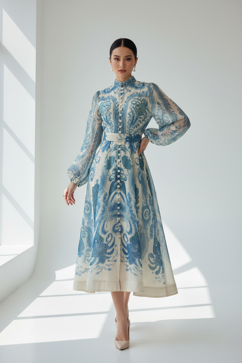 IMPERIAL CRYSTAL MIDI DRESS