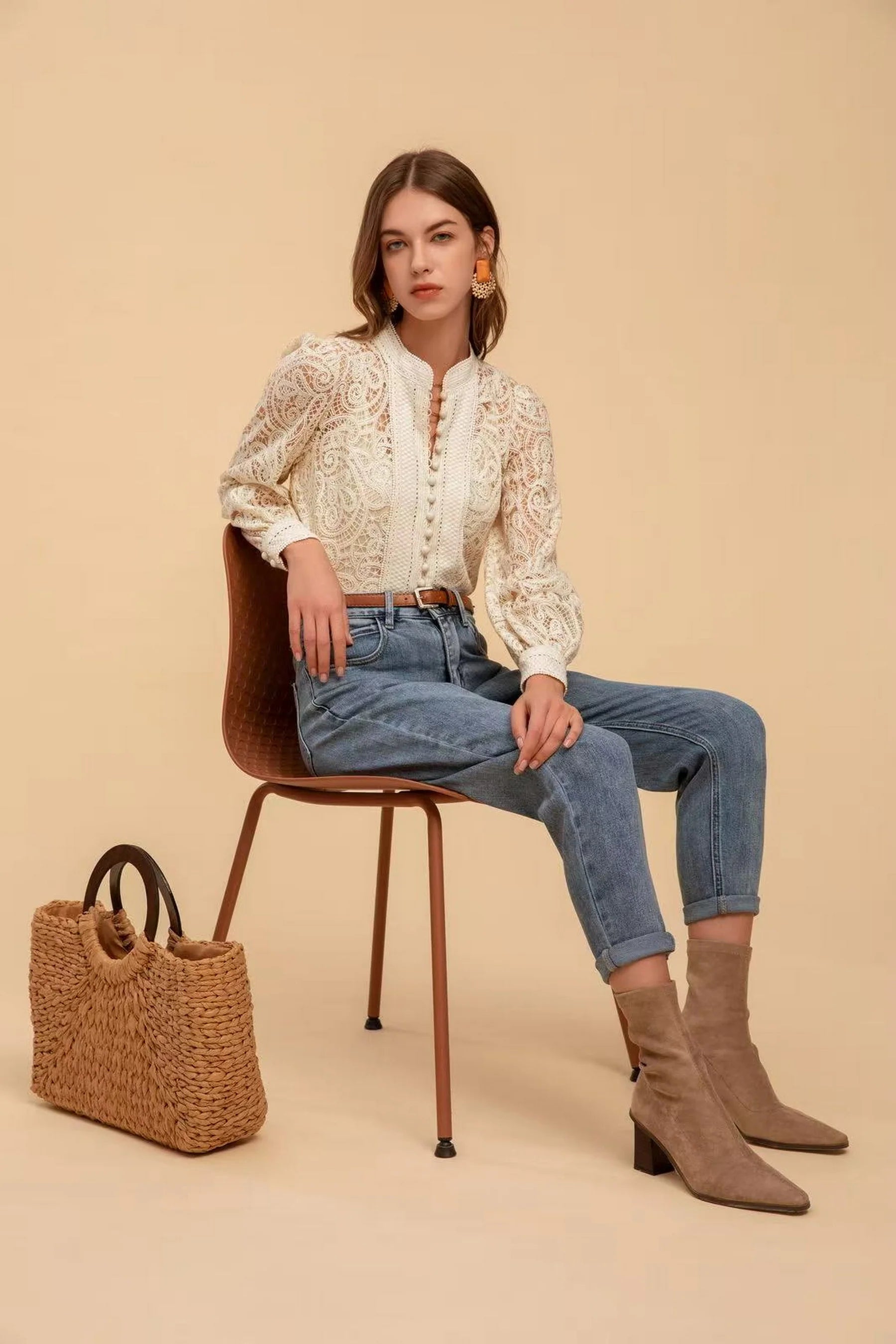 IRINA LACE BUTTON BLOUSE