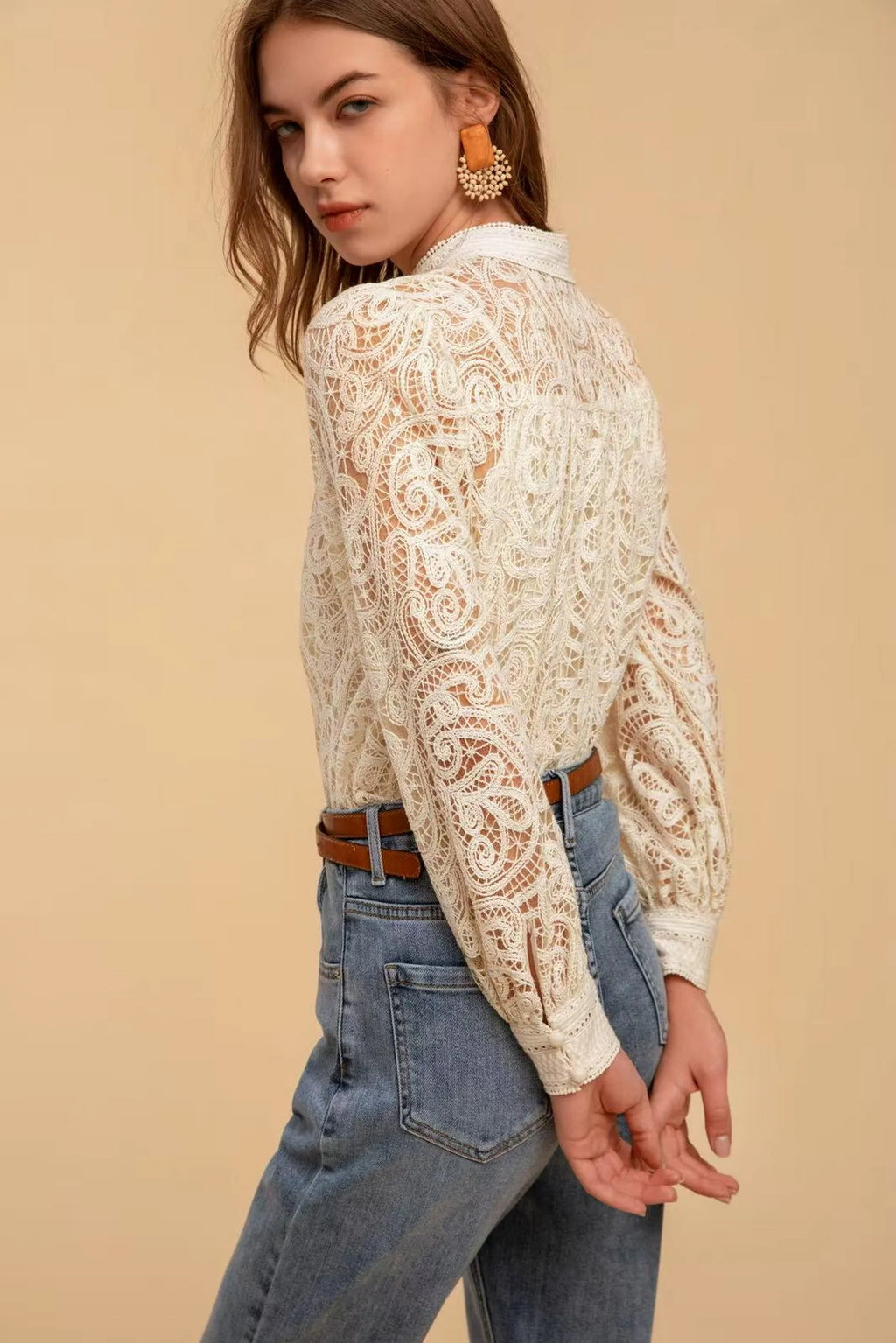 IRINA LACE BUTTON BLOUSE