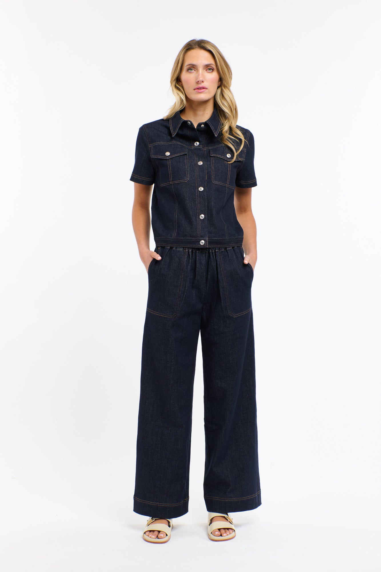 MISHA DRAWCORD DENIM PANT