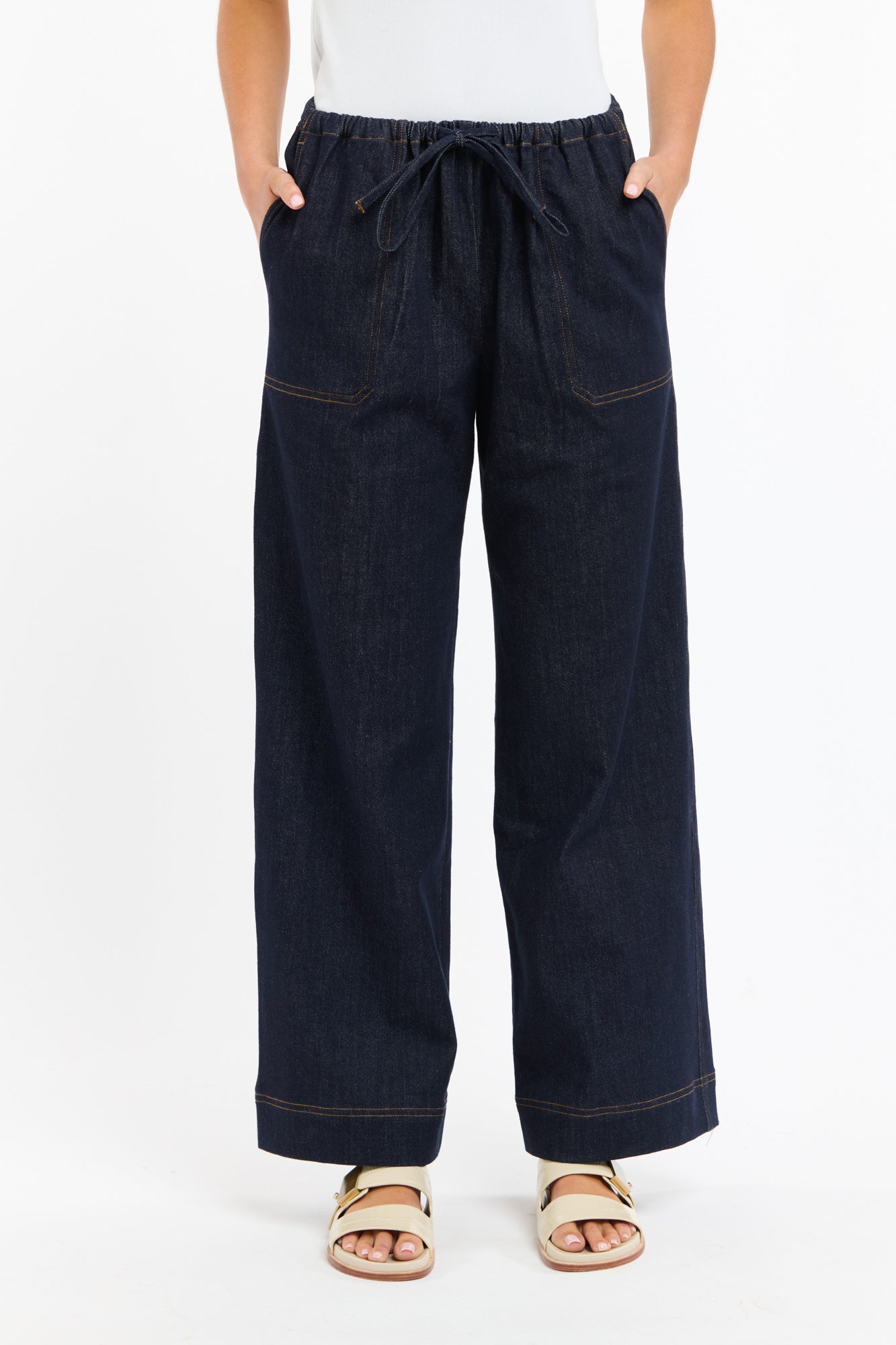 MISHA DRAWCORD DENIM PANT