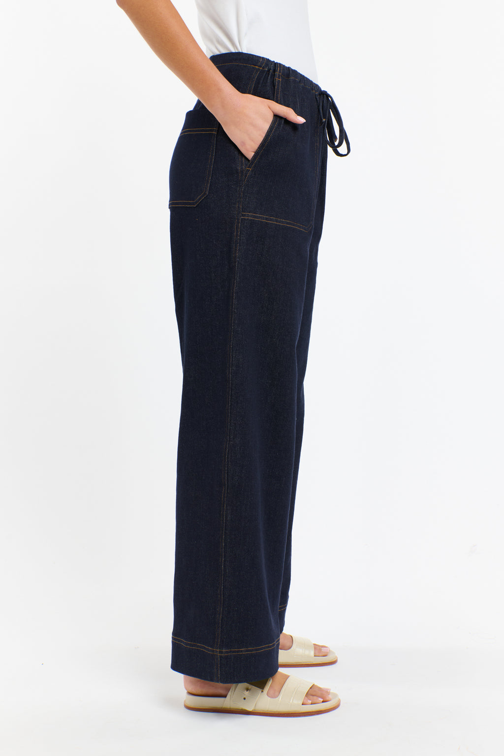 MISHA DRAWCORD DENIM PANT