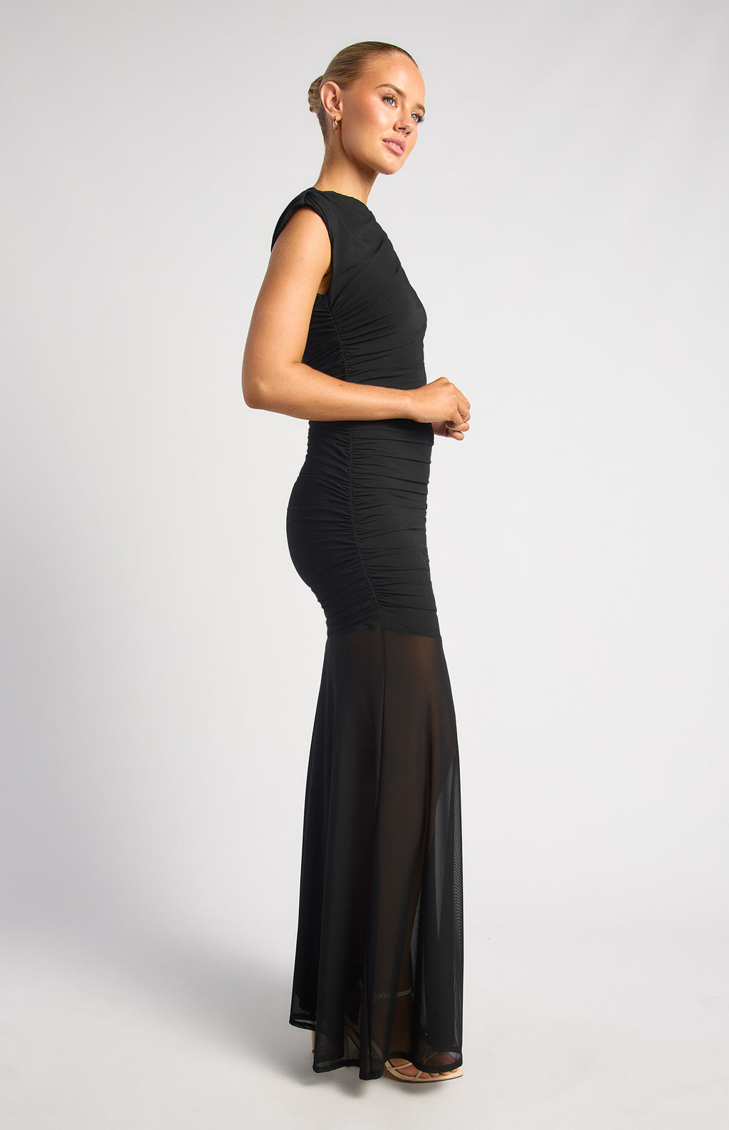 SHEER DRAPE PANEL DRESS