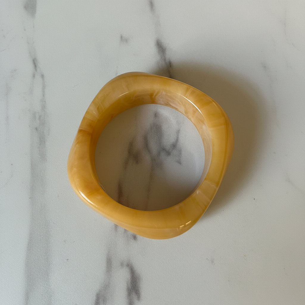 Amber Resin Bangle – Flat Lay