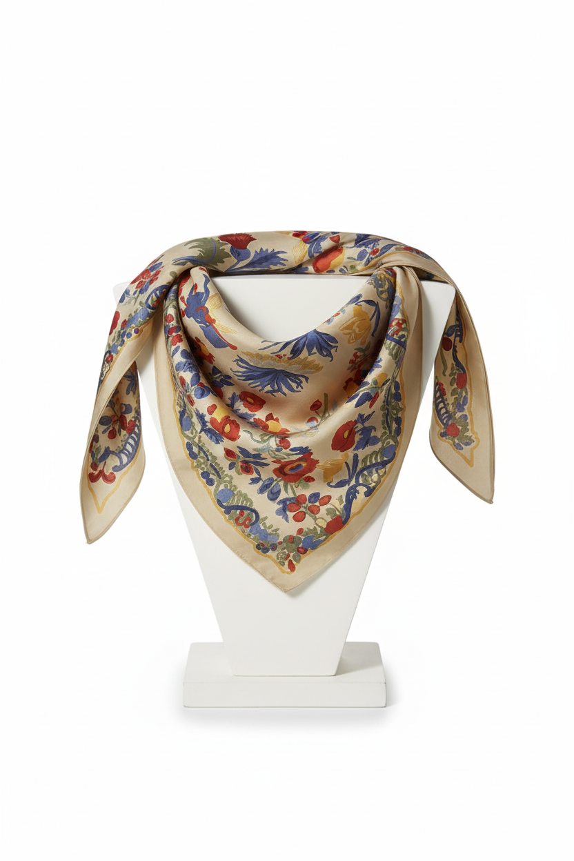 BEIGE FLORAL SCARF