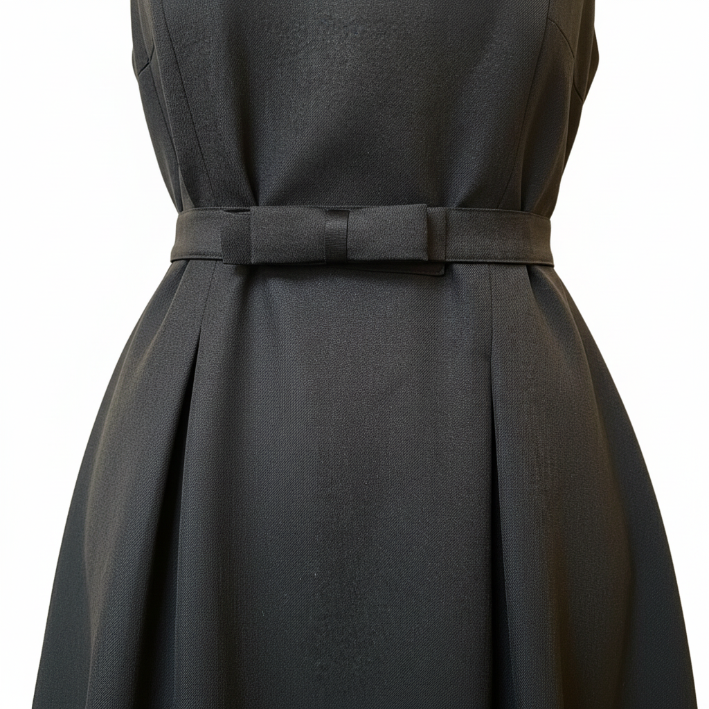Black Bow Belt Detail Close Up