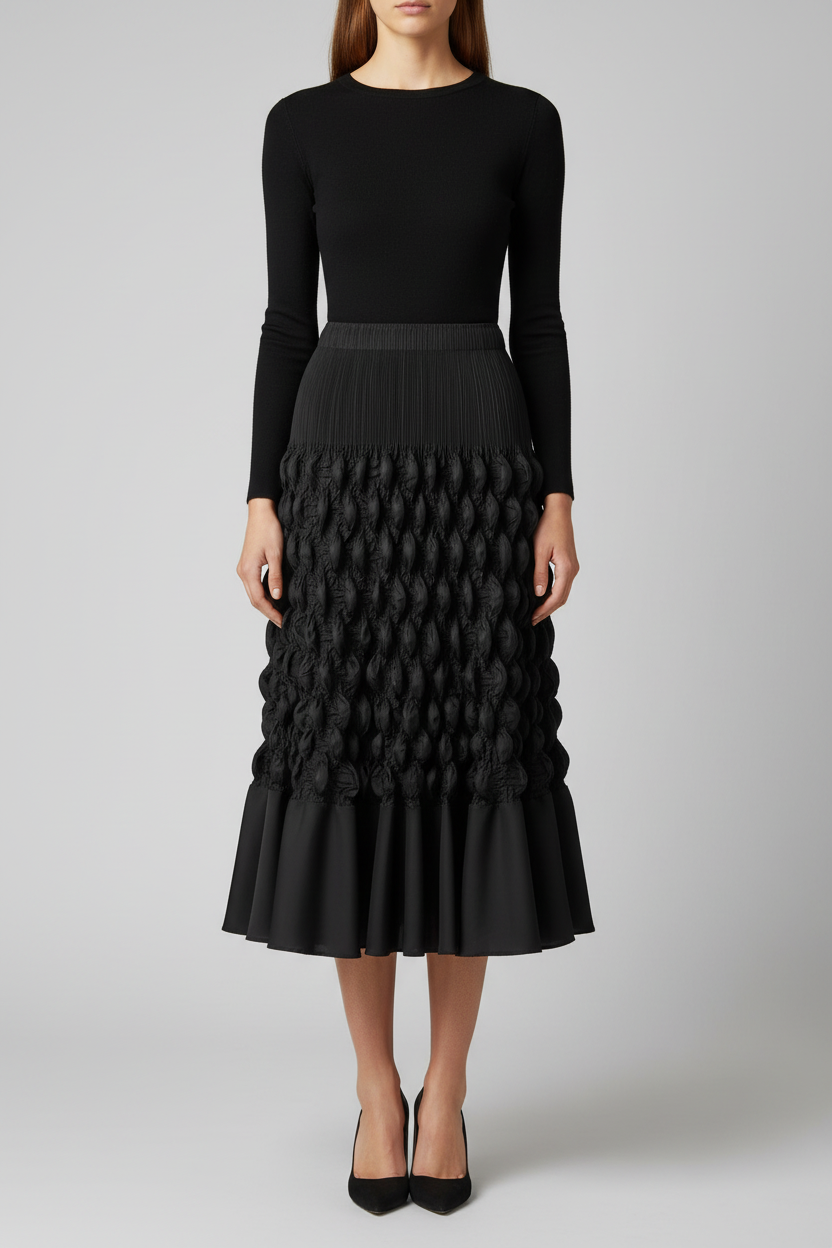 Black Bubble Skirt - Front