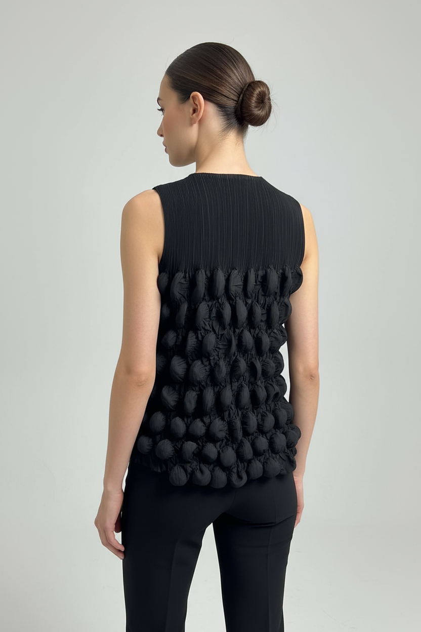 Black Bubble Top - Back