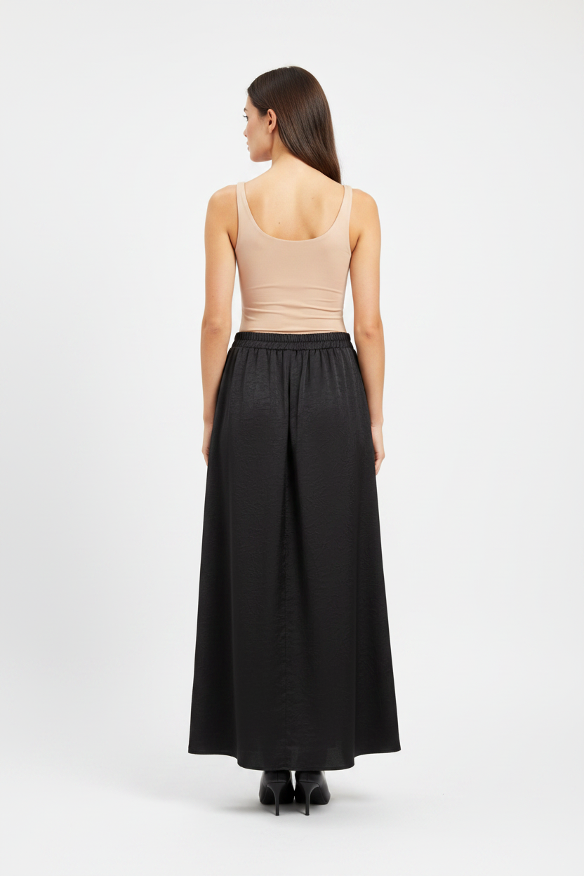 Black Jacquard Skirt - Back