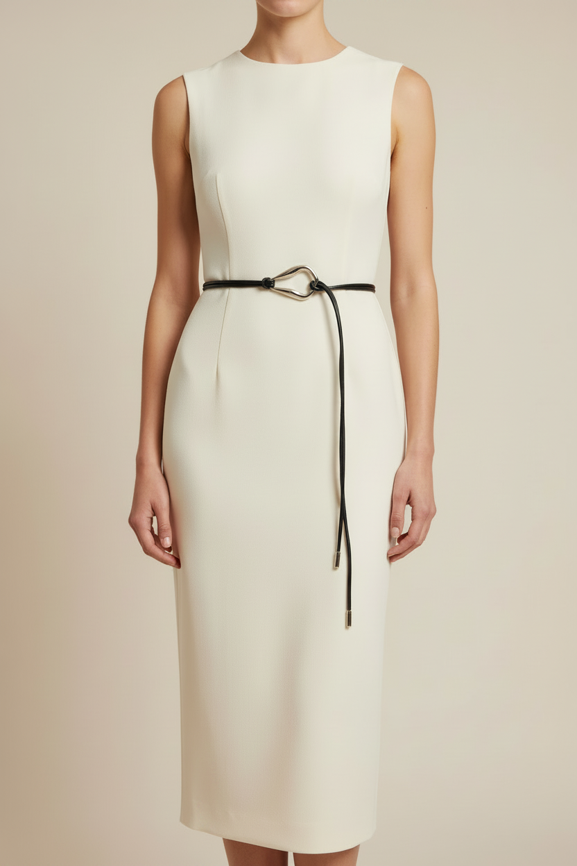 Black Leather Belt - Hip Length Cords