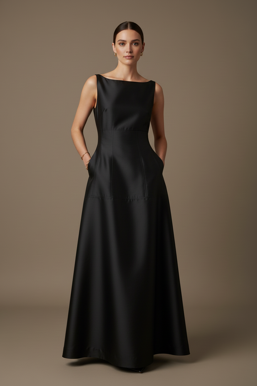 Black Lily Dress - Hands in Pockets
