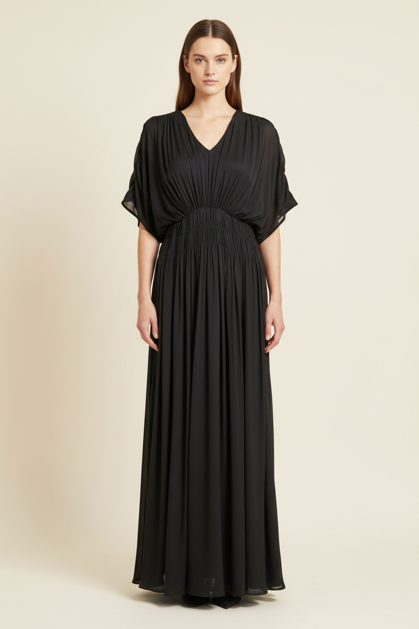 Black Chiffon Dress - Front