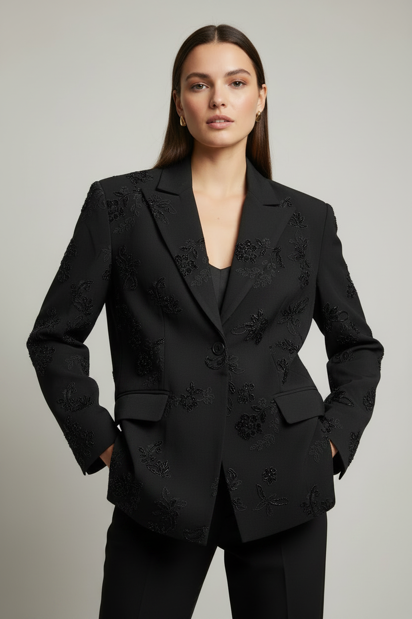 Blazer Bordado - Botão Preto
