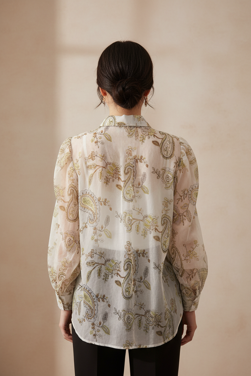 Blusa Paisley - Costas com Modelo