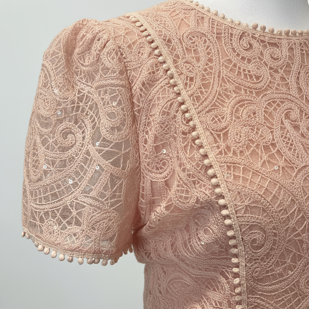 Blush Pink Lace Top – Close-Up Detail