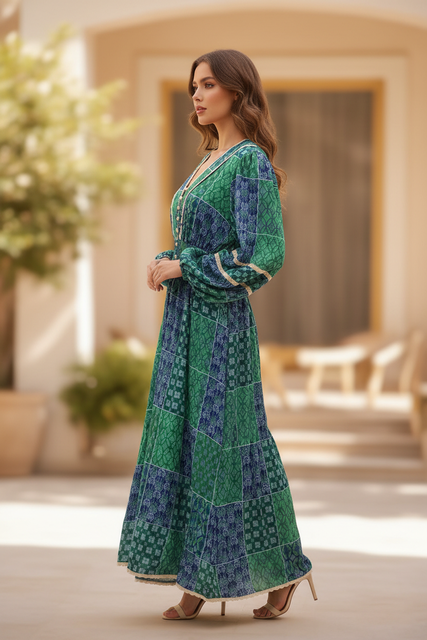 BOHO CHIC PATCHWORK MAXI DRESS