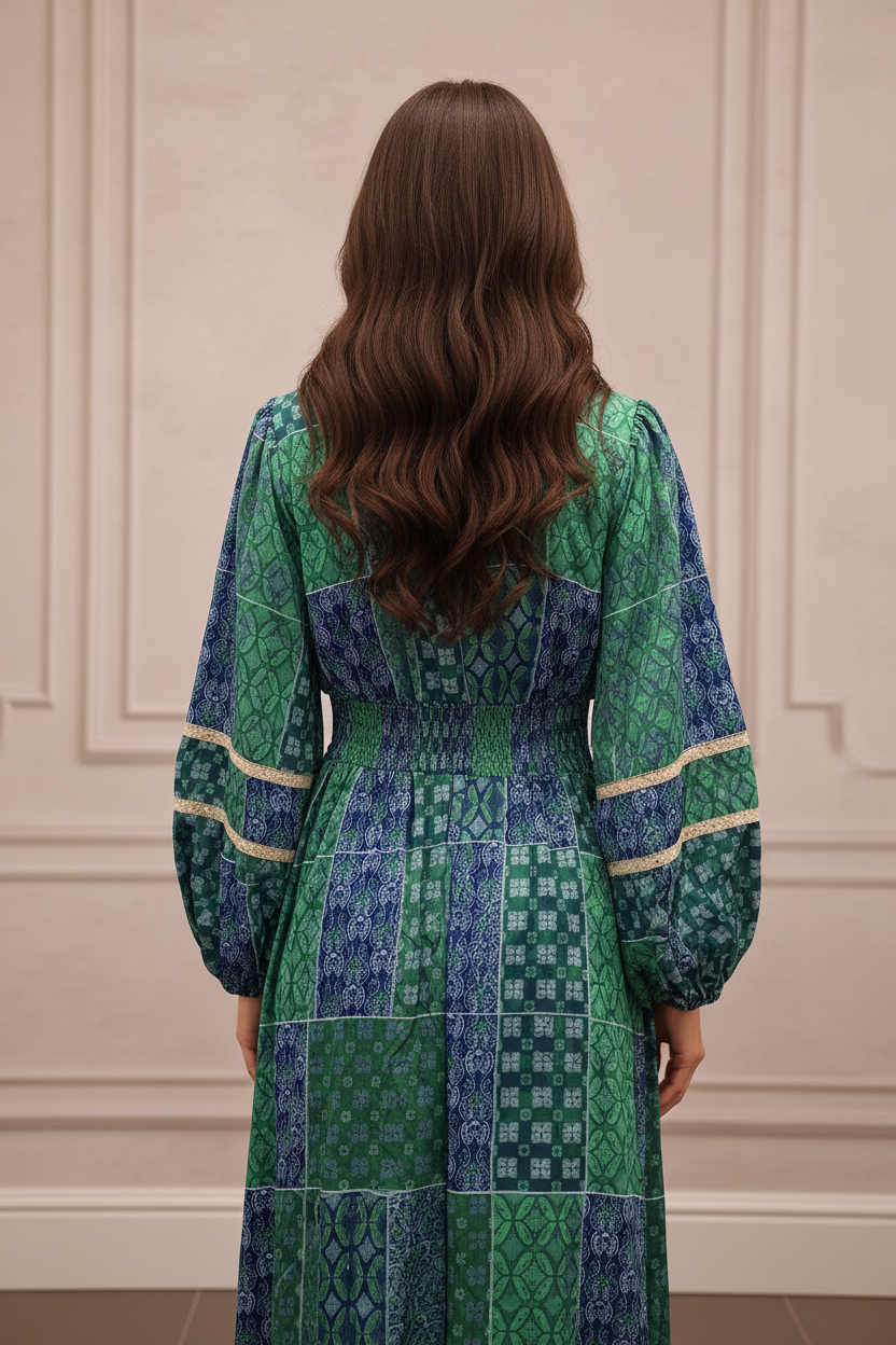 BOHO CHIC PATCHWORK MAXI DRESS