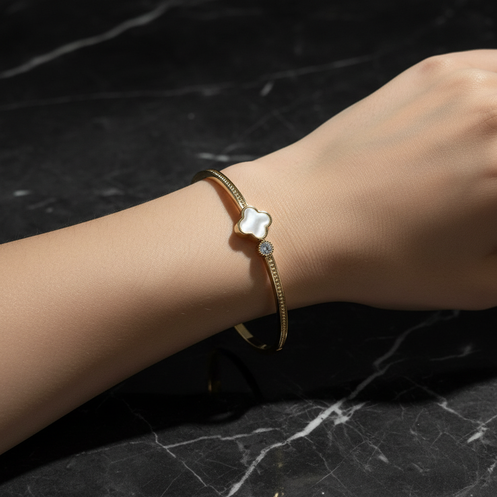 Bracelet on model dark marble