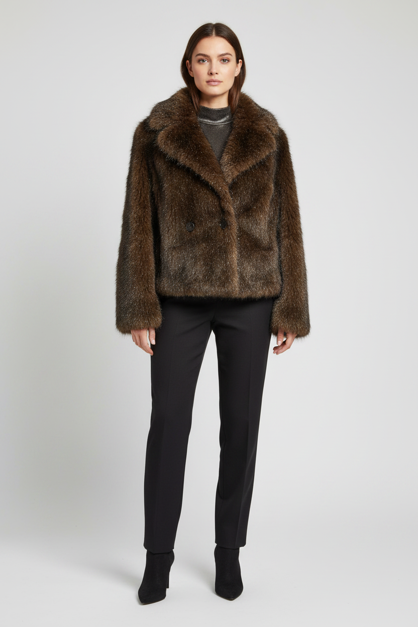 Brown Fur Jacket - Frente