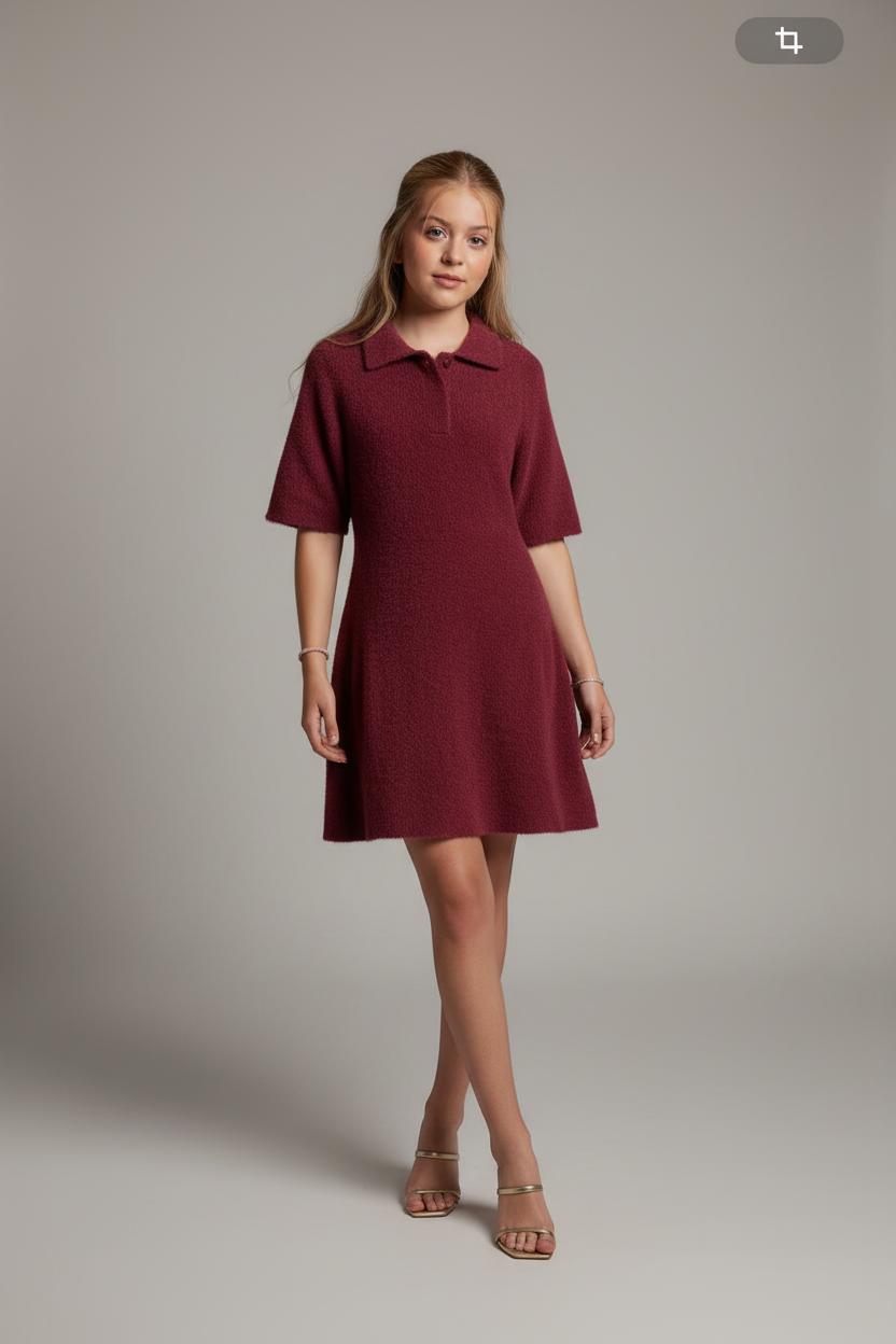 Burgundy Knit Dress - Studio Editorial