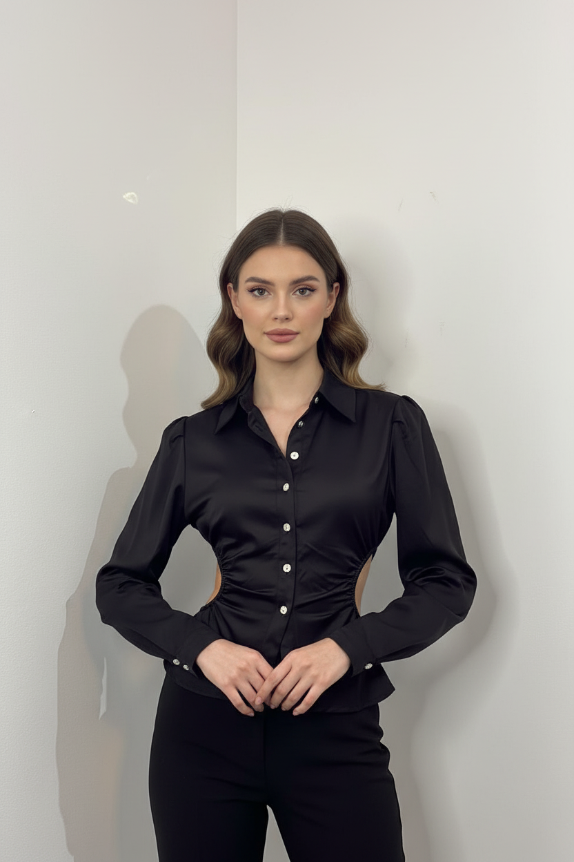 Camisa Preta - Frente com Modelo