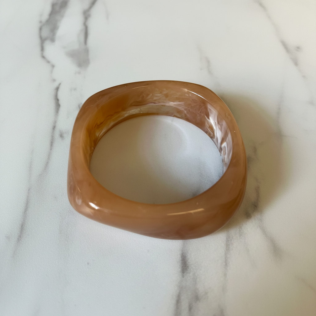 Caramel Resin Bangle – Flat Lay
