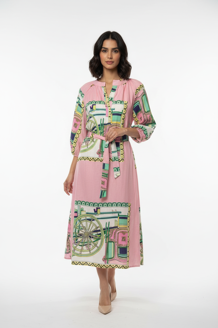 Carriage Print Dress – Front