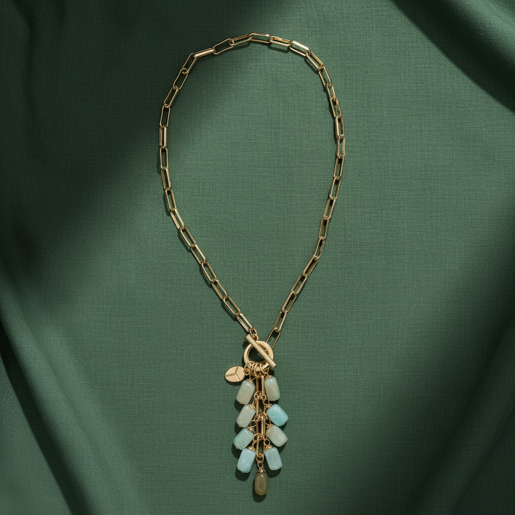 Cascade Green Stone Necklace – Green