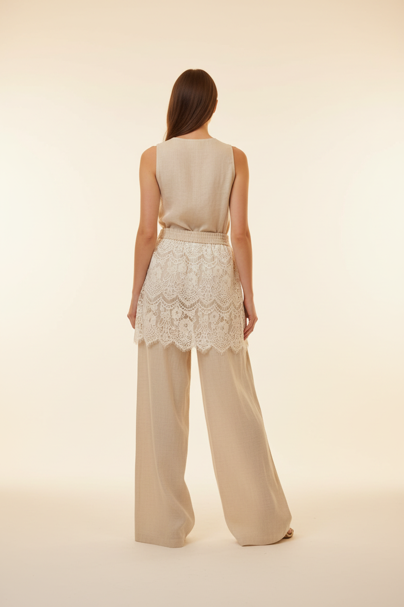 Champagne Lace Pants – Back