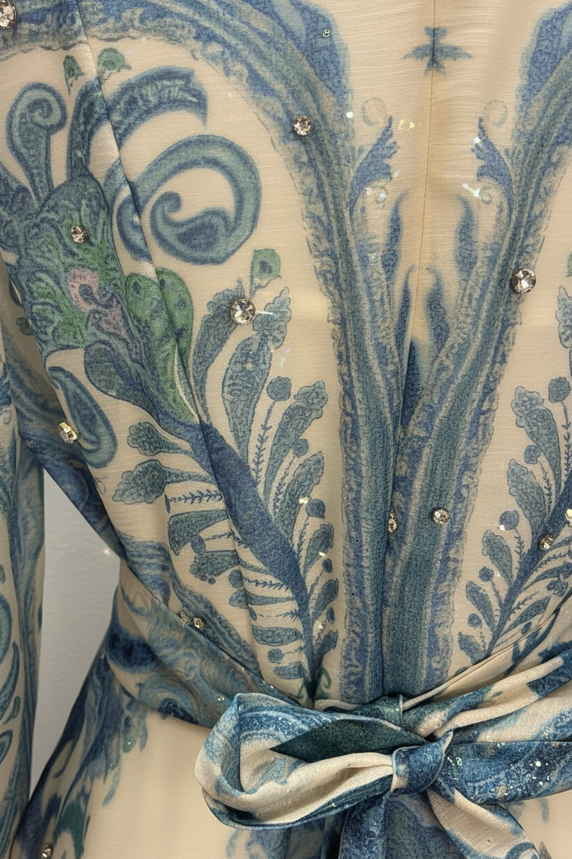 Close-up cristais no tecido