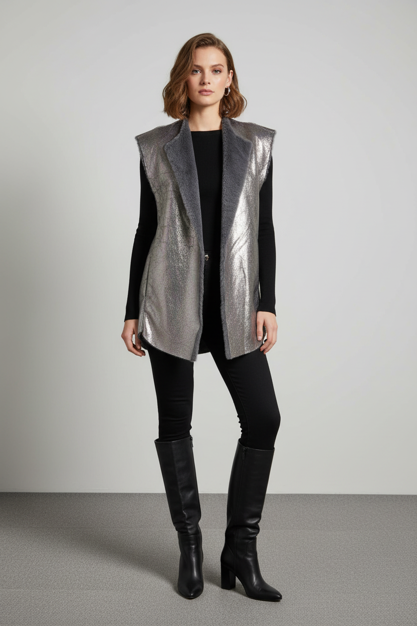 Colete PU Silver - Frente