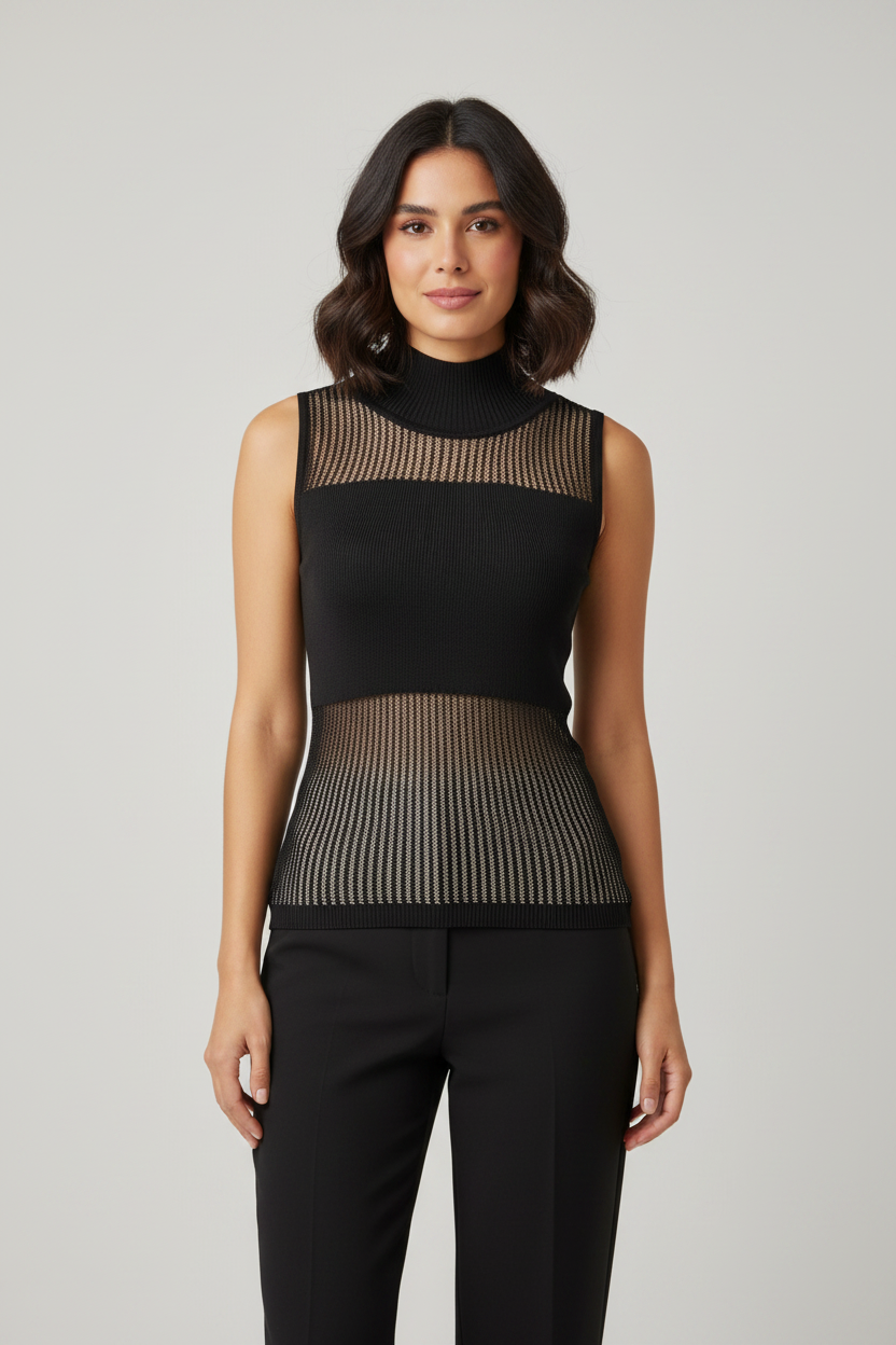 Contrast Knit Top - Front