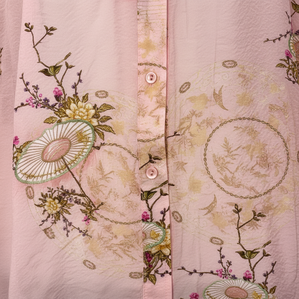 Detalhe - Bordado Floral Dourado