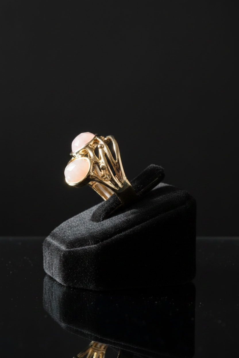 Display shot pink opal ring