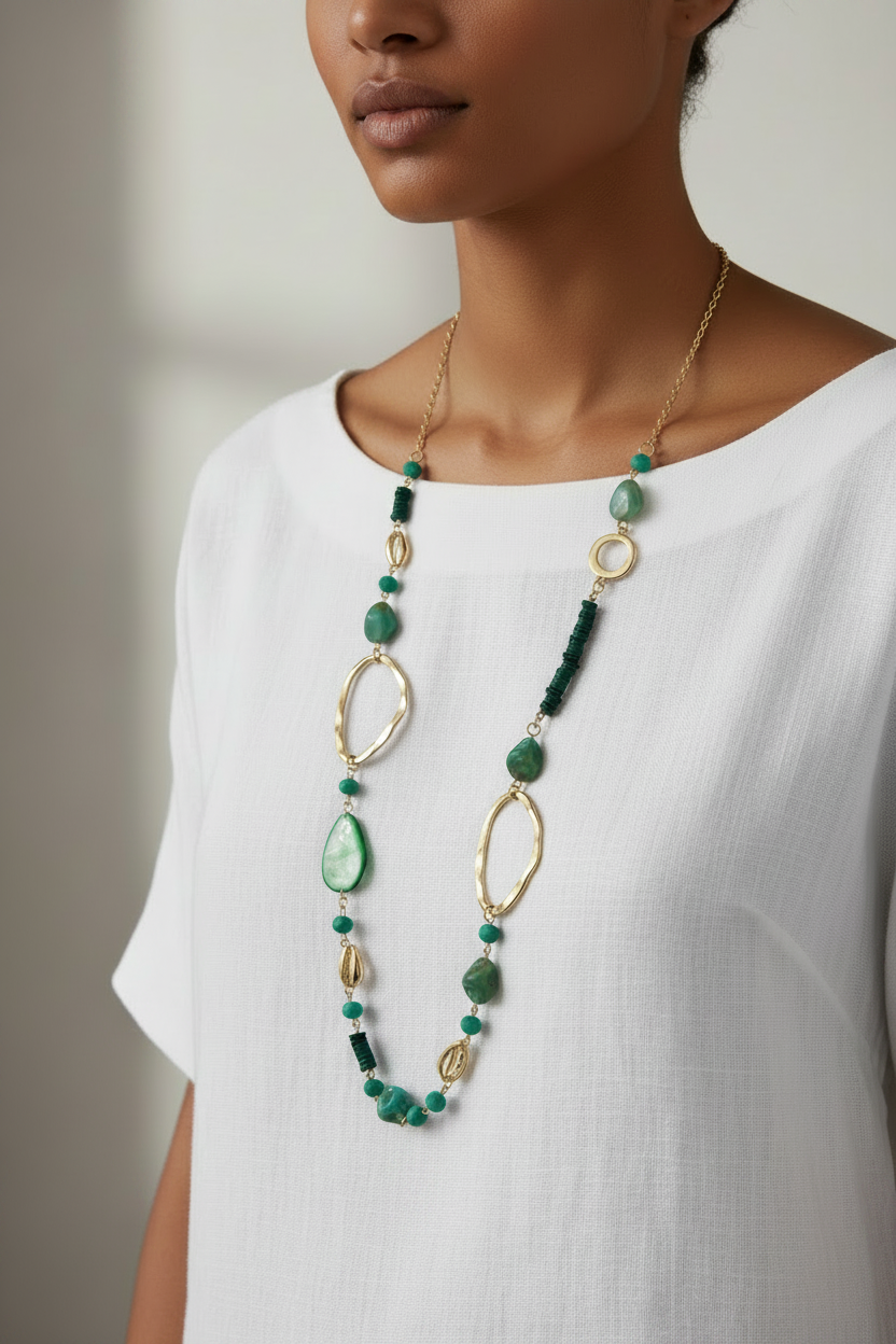 Emerald necklace no teardrop model