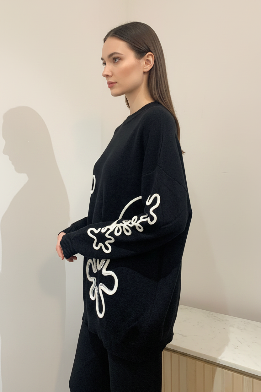 FLOWER RIBBON KNIT