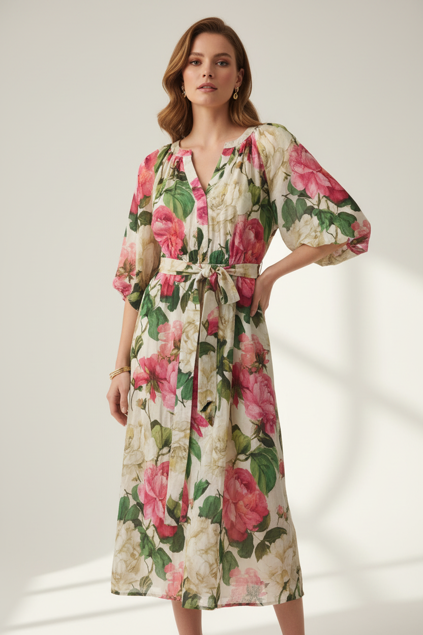 Foto frontal corpo inteiro - vestido midi