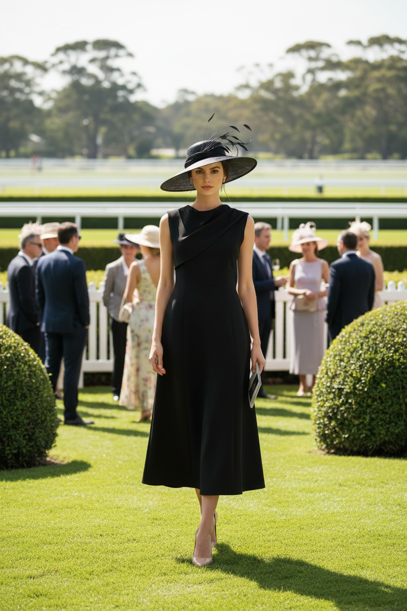 Gilda Black Midi Dress - Members Enclosure