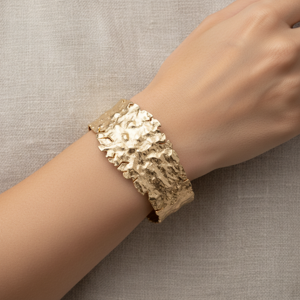 Gilda gold sculptural cuff linen